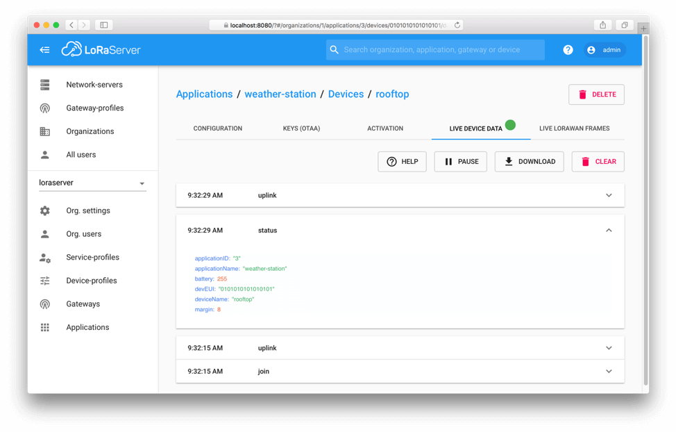 Redesigned Web Interface LoRa