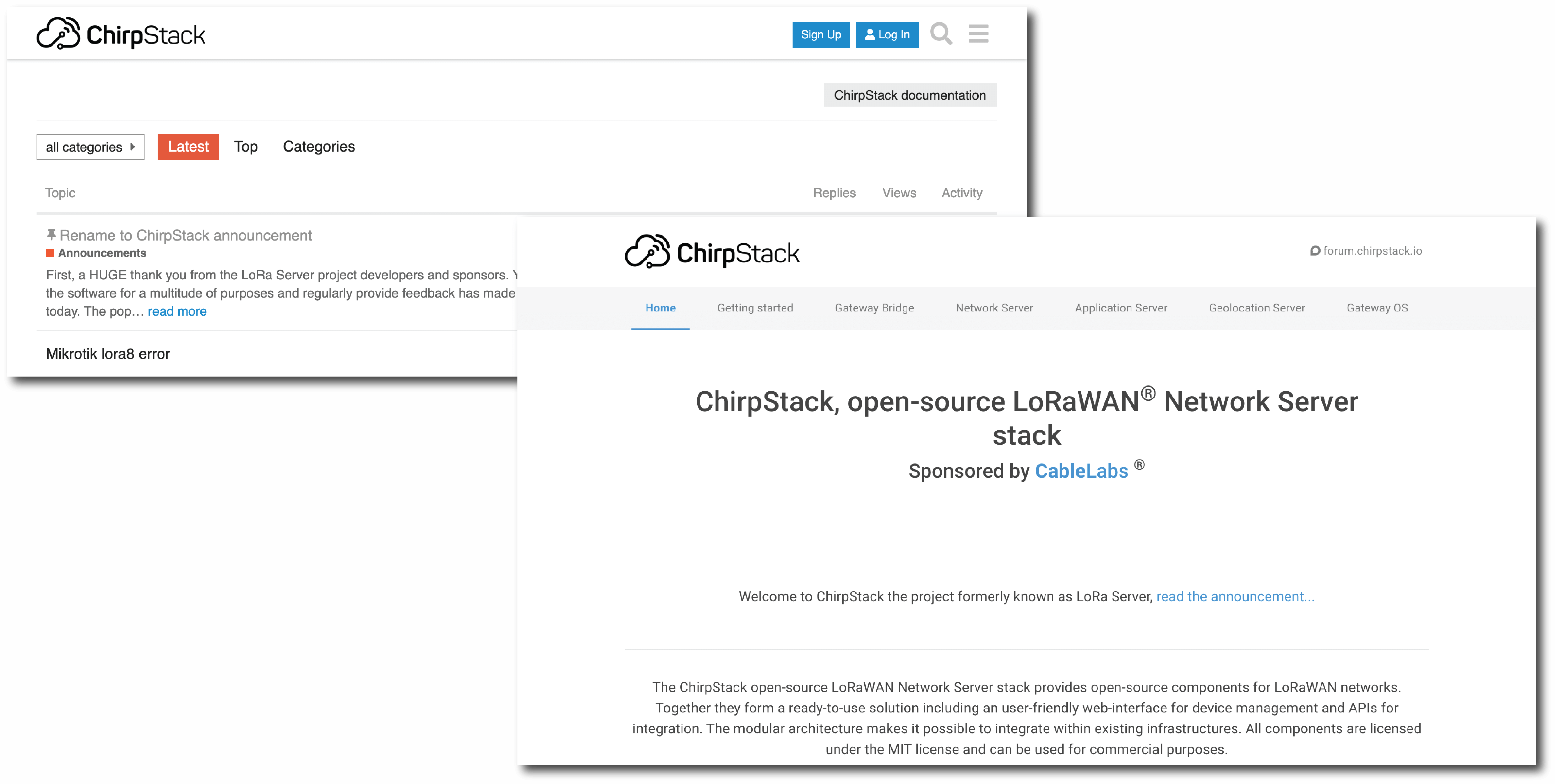 LoRa Server renamed ChirpStack
